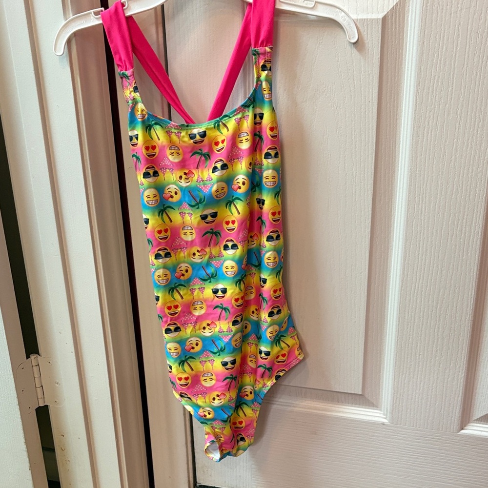 Emoji Print One-Piece Swimsuit, worn once.